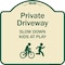 Signmission Designer Series-Private Driveway Slow Down Kids Play Heavy-Gauge Aluminum, 18" x 18", TG-1818-9926 A-DES-TG-1818-9926 - alternate 1